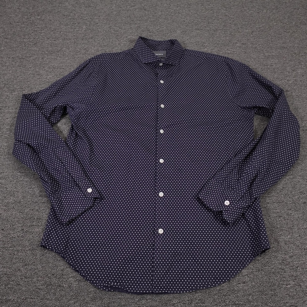 Bonobos Shirt Mens Medium Blue Polka Dot‎ Long Sleeve Button Up Casual Cotton